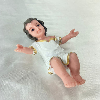 IMAGEM DE RESINA NACIONAL MENINO JESUS BRANCO 12CM (1 UNIDADE)