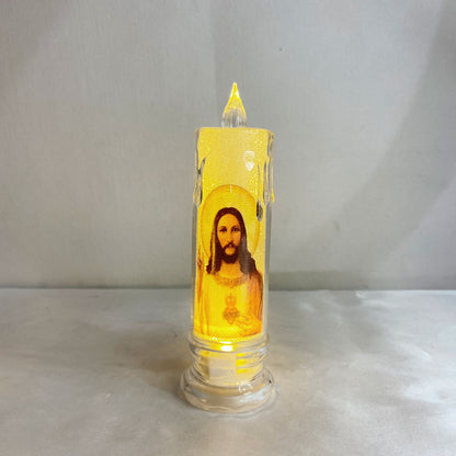 VELA ELETRÔNICA TRANSPARENTE SAGRADO CORAÇÃO DE JESUS MOD2 15CM (1 UNIDADE)