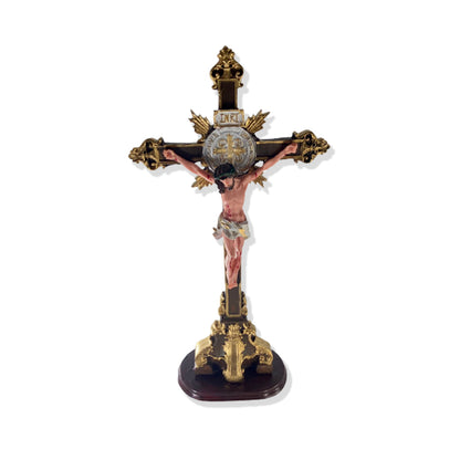 CRUCIFIXO DE RESINA NACIONAL COM MEDALHA SÃO BENTO 56CM (1 UNIDADE)