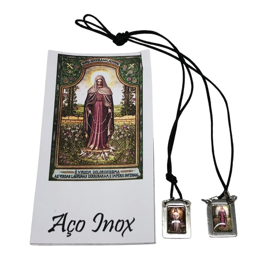 ESCAPULÁRIO CORDÃO ENCERADO NOSSA SENHORA DAS LÁGRIMAS (6 UNIDADES)