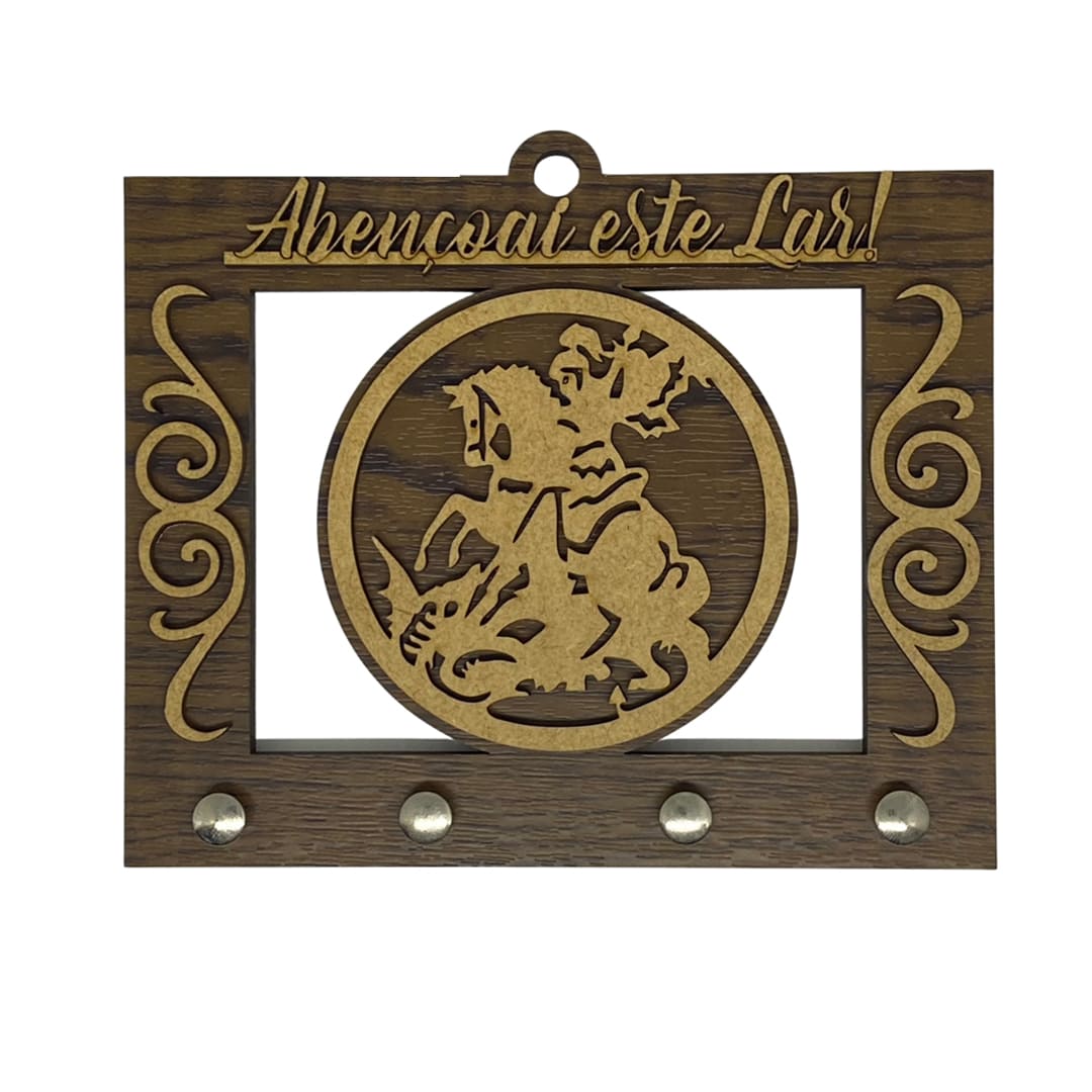 PORTA CHAVE VAZADO SÃO JORGE 14CM (1 UNIDADE)