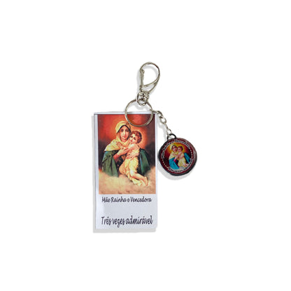 CHAVEIRO METAL DUPLA FACE COM MOSQUETE MÃE RAINHA (6 UNIDADES)