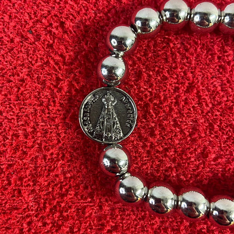 PULSEIRA PRATEADA NOSSA SENHORA APARECIDA (12 UNIDADES)