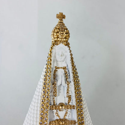 IMAGEM DE RESINA NACIONAL NOSSA SENHORA APARECIDA BRANCA 15CM (1 UNIDADE)