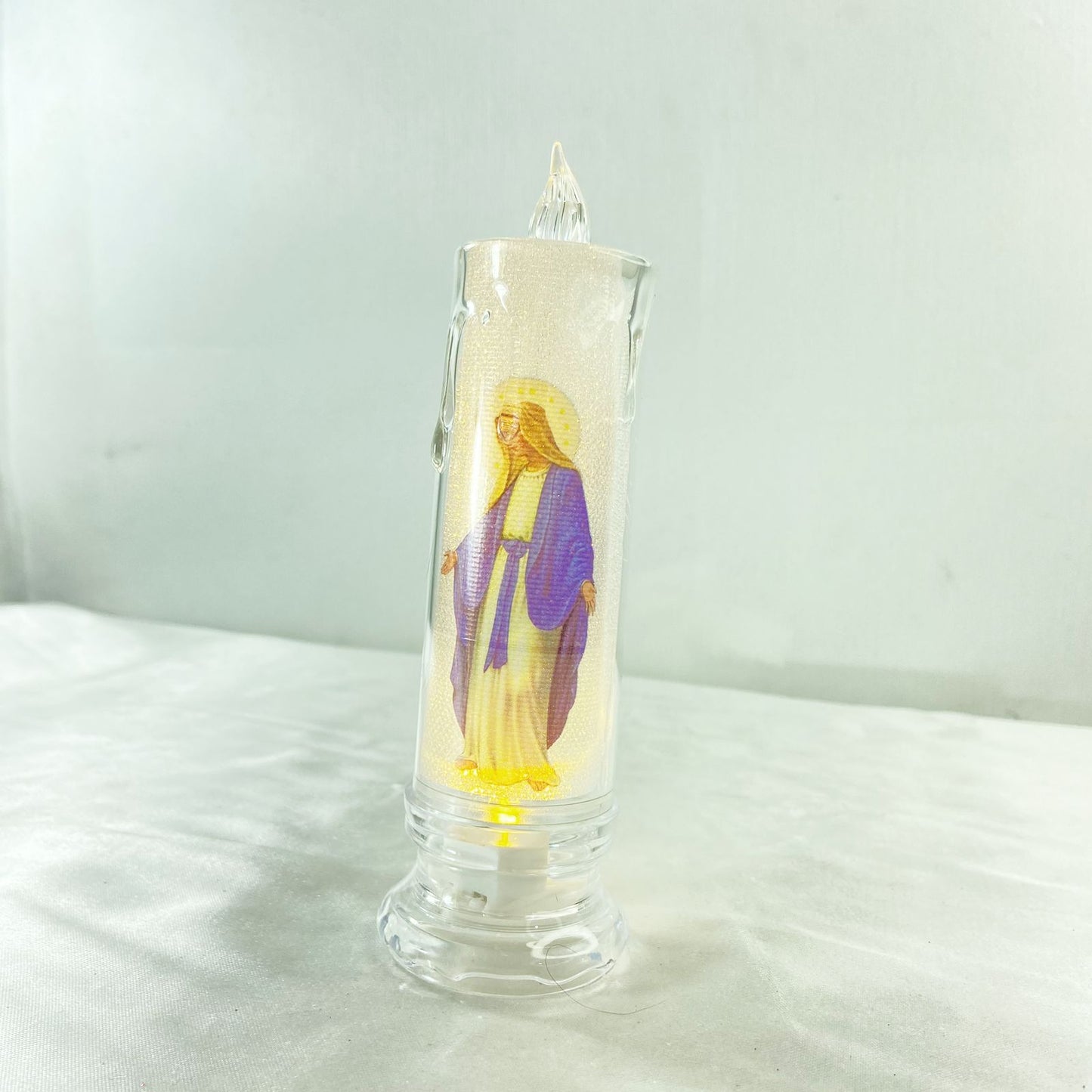 VELA ELETRÔNICA TRANSPARENTE NOSSA SENHORA DAS GRAÇAS 15CM (1 UNIDADE)