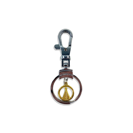 CHAVEIRO LUXO MOSQUETE PRATA COM PINGENTE NOSSA SENHORA APARECIDA DOURADO (6 UNIDADES)