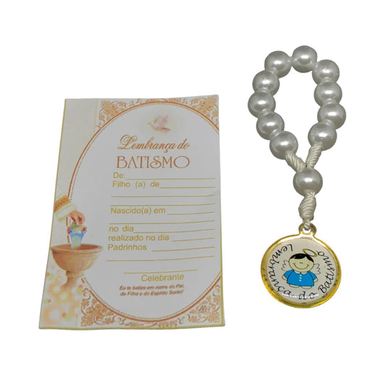 DEZENA DE DEDO PEROLA LEMBRANÇA BATISMO AZUL 6MM (6 UNIDADES)