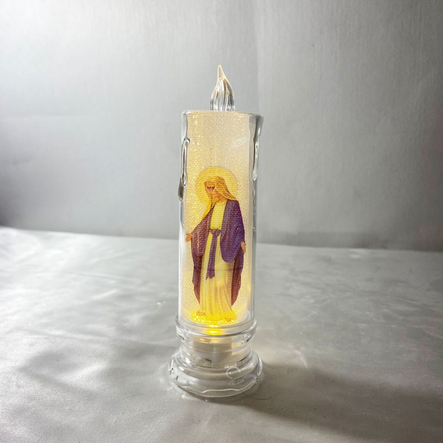 VELA ELETRÔNICA TRANSPARENTE NOSSA SENHORA DAS GRAÇAS 15CM (1 UNIDADE)