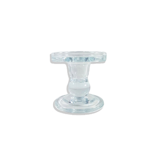 CASTIÇAL DE VIDRO TRANSPARENTE 8,5CM (1 UNIDADE)