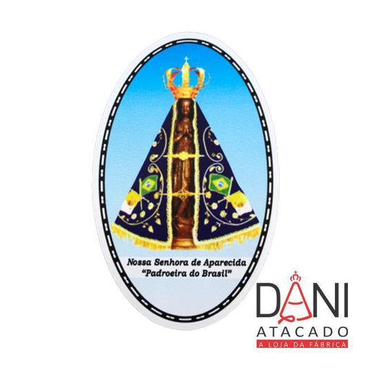 ADESIVO OVAL NOSSA SENHORA APARECIDA G 28X16 (1 UNIDADE)