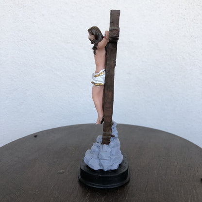 CRUCIFIXO DE RESINA NACIONAL MESA 14CM (1 UNIDADE)