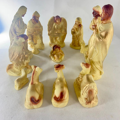 PRESÉPIO DE GESSO AMARELO 15 PEÇAS 18CM (1 UNIDADE)