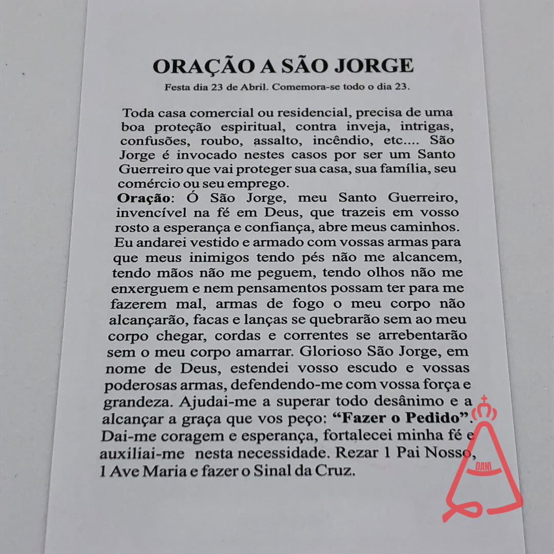 FOLHETO DE ORAÇÃO SÃO JORGE (300 UNIDADES)