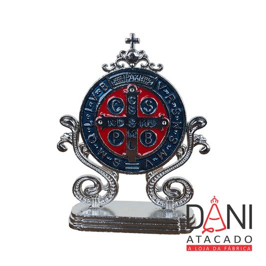 IMAGEM SÃO BENTO PARA CARRO COR DETALHADA PRATA (6 UNIDADES)