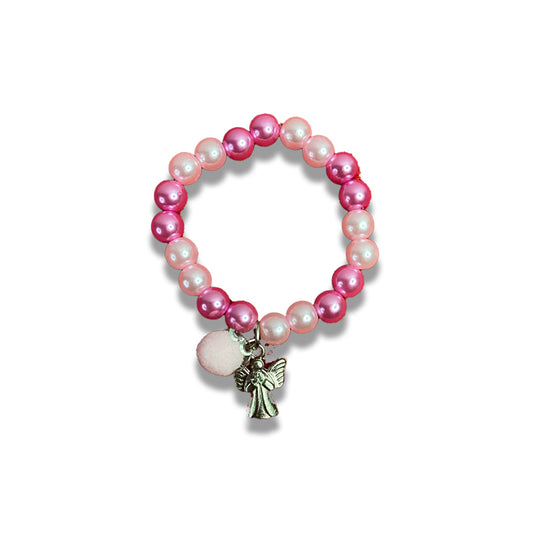 PULSEIRA INFANTIL PÉROLA ANJINHO ROSA (06 UNIDADES)