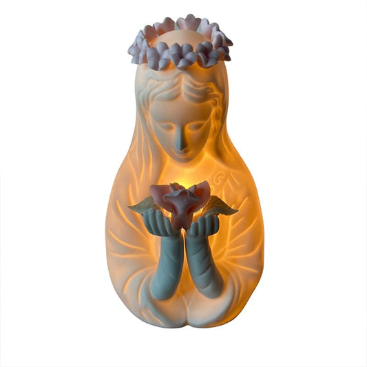 LUMINÁRIA PORCELANA MADONA NOSSA SENHORA MÃE RAINHA 13CM 110V (1 UNIDADE)
