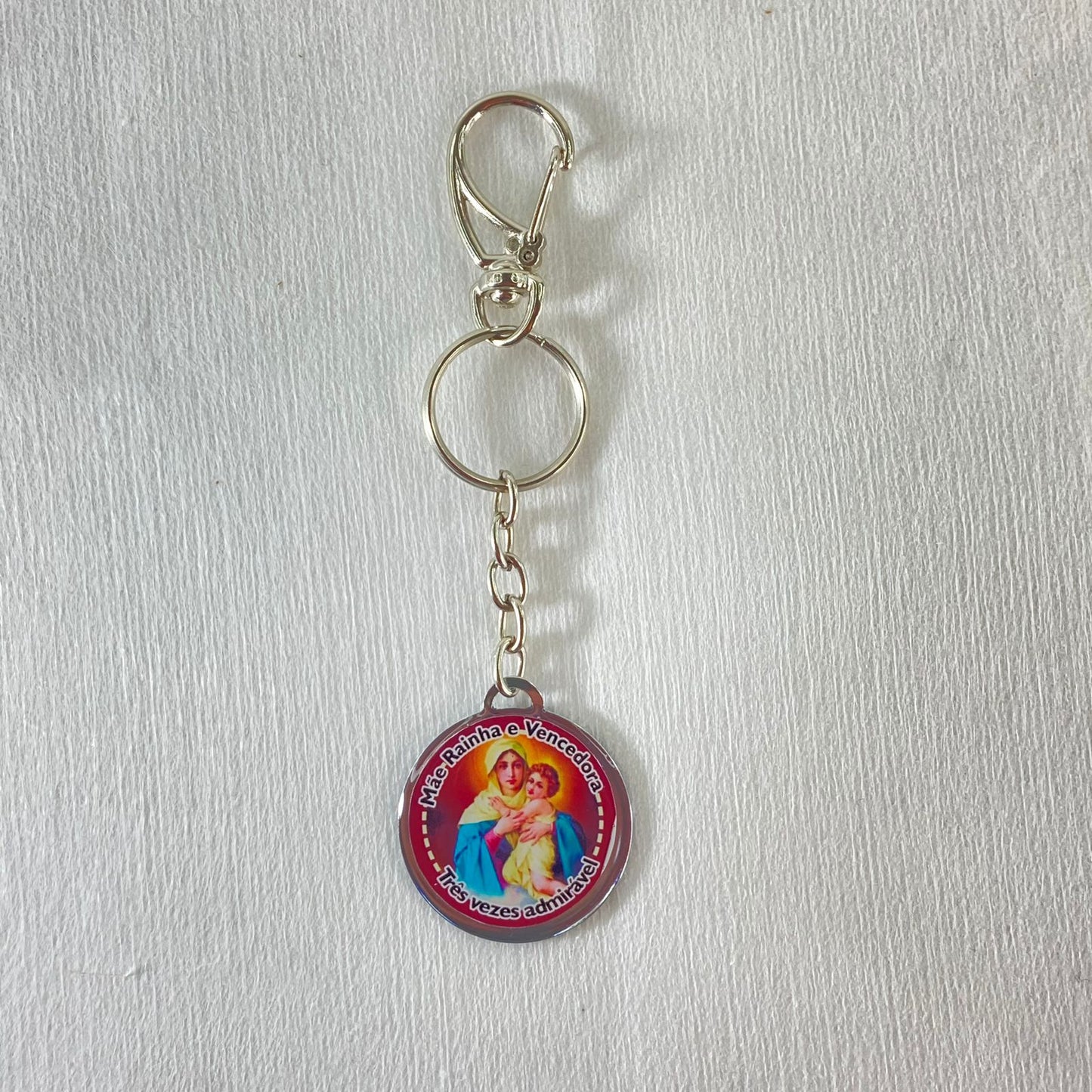 CHAVEIRO METAL DUPLA FACE COM MOSQUETE MÃE RAINHA (6 UNIDADES)