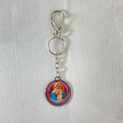 CHAVEIRO METAL DUPLA FACE COM MOSQUETE MÃE RAINHA (6 UNIDADES)