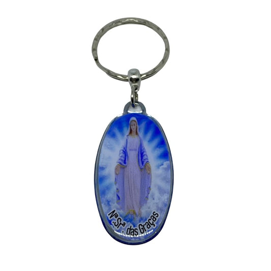 CHAVEIRO RESINADO OVAL NOSSA SENHORA DAS GRAÇAS (12 UNIDADES)