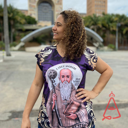 CAMISETA RELIGIOSA SÃO BENTO TAMANHO:G (1 UNIDADE)
