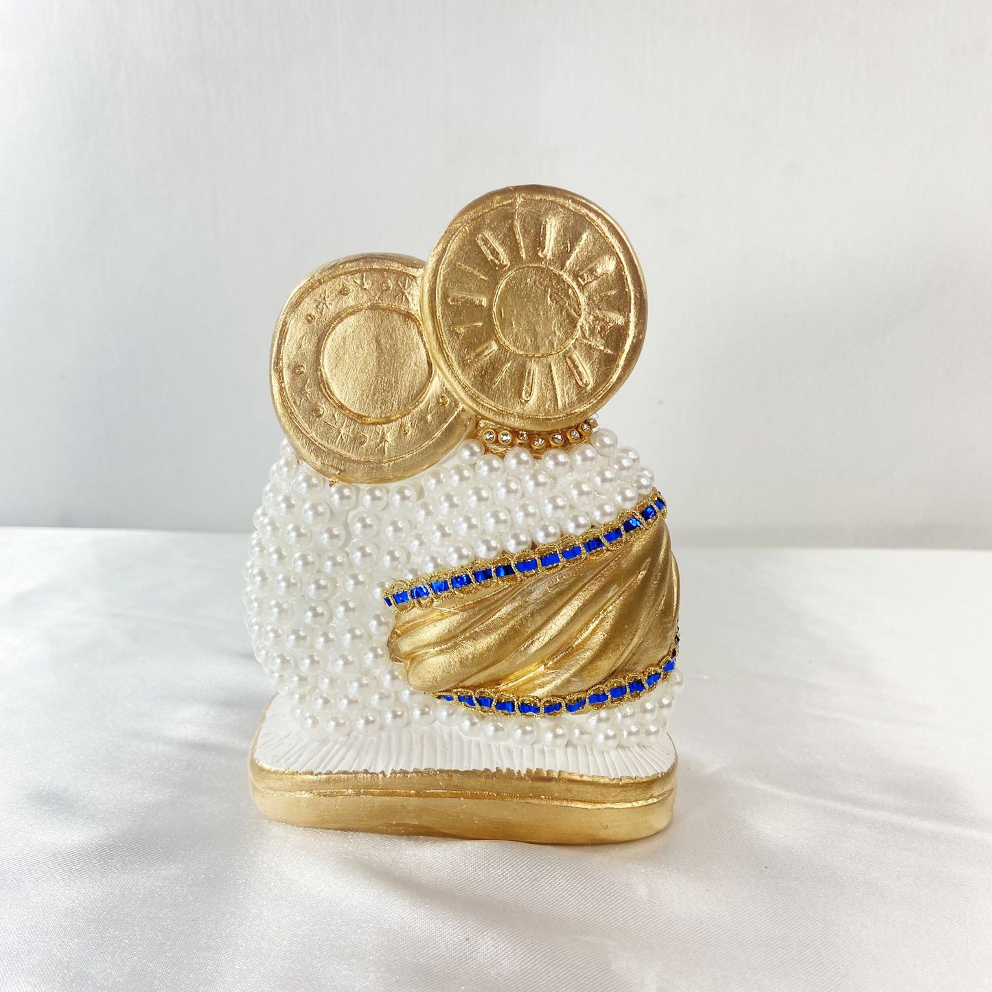 BUSTO DE GESSO SAGRADA FAMÍLIA COM PÉROLA 13CM (1 UNIDADE)