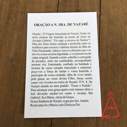 FOLHETO DE ORAÇÃO NOSSA SENHORA DE NAZARÉ (300 UNIDADES)