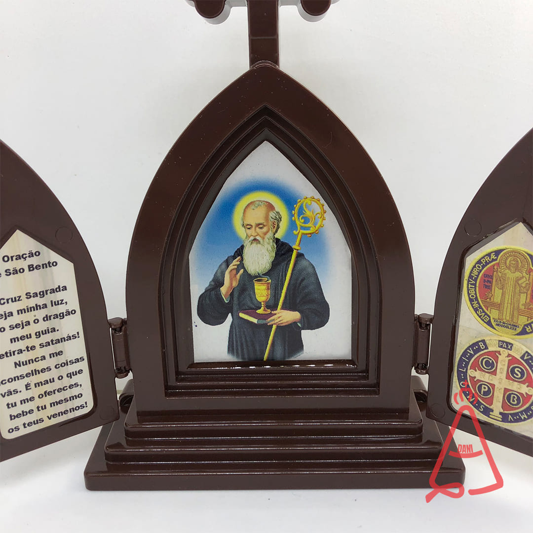 CAPELA ACRÍLICA COM PORTA SÃO BENTO 18CM (1 UNIDADE)