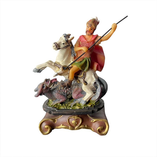 IMAGEM DE RESINA IMPORTADA SÃO JORGE 08CM (1 UNIDADE)