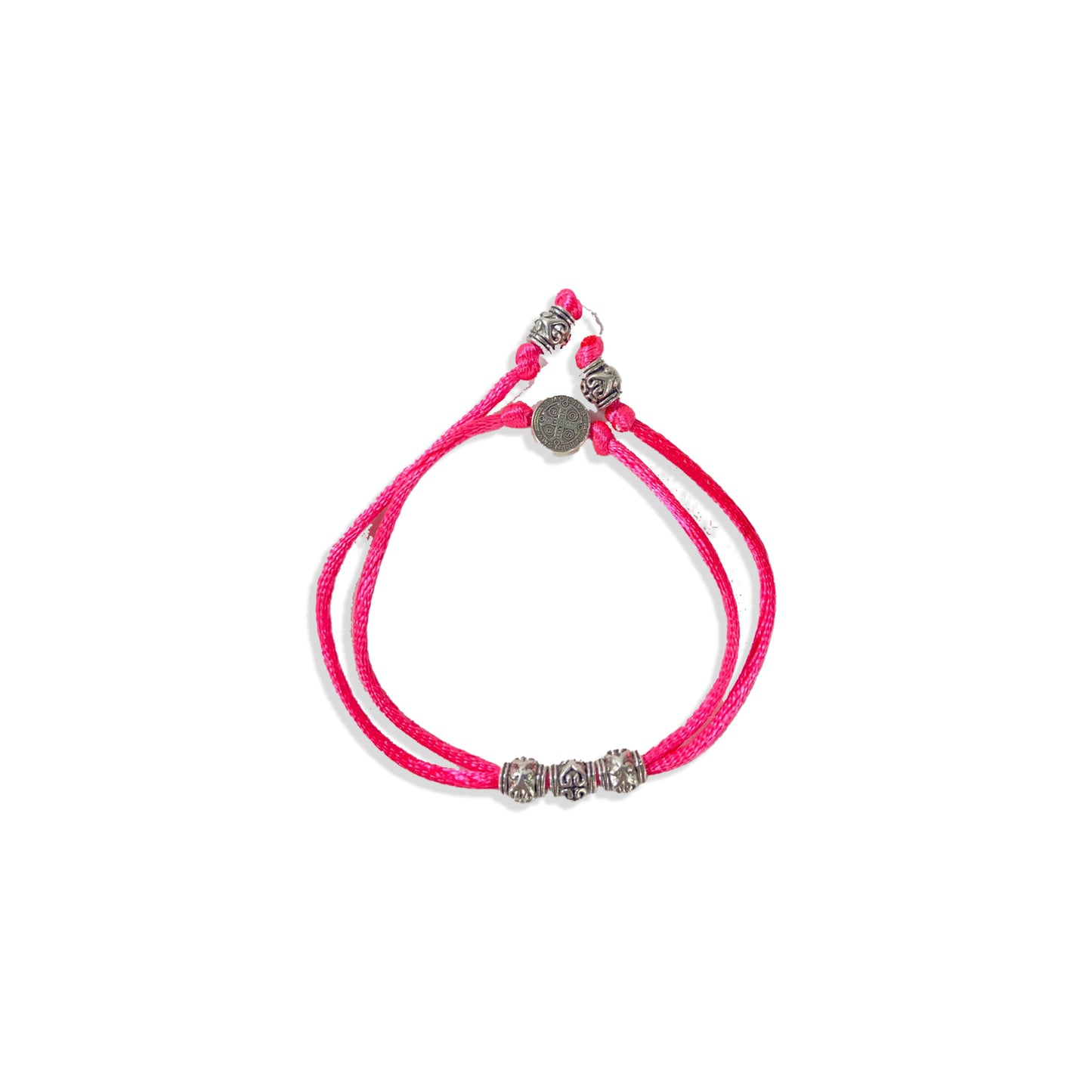 PULSEIRA CORDINHA MEDALHA SÃO BENTO REGULÁVEL (4 UNIDADES)