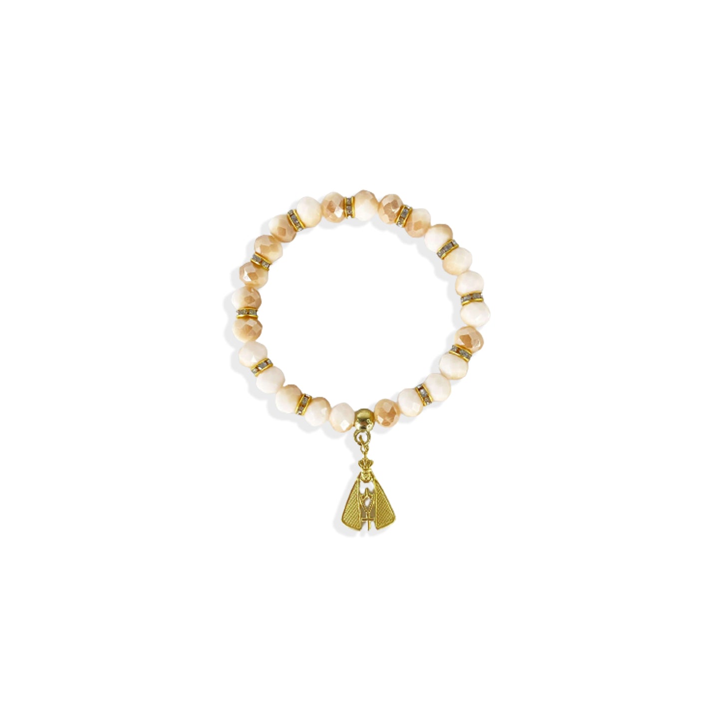 PULSEIRA CRISTAL NOSSA SENHORA APARECIDA CREME ( 3 UNIDADES)