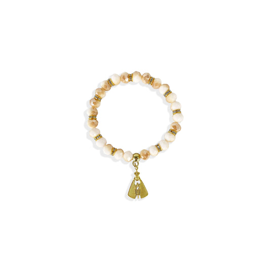 PULSEIRA CRISTAL NOSSA SENHORA APARECIDA CREME ( 3 UNIDADES)