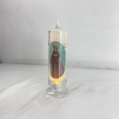 VELA ELETRÔNICA TRANSPARENTE NOSSA SENHORA APARECIDA 15CM (1 UNIDADE)