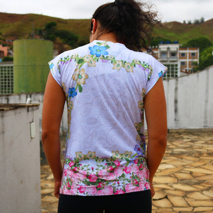 CAMISETA RELIGIOSA NOSSA SENHORA DE FÁTIMA COM PASTORES MOD2 TAMANHO:G (1 UNIDADE)