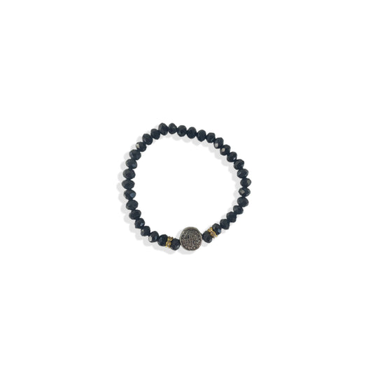PULSEIRA CRISTAL MEDALHA SÃO BENTO PRETO (6 UNIDADES)