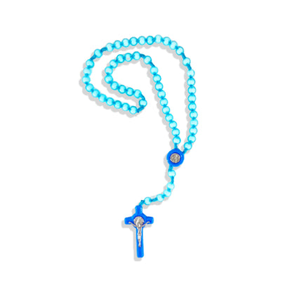 TERÇO NOSSA SENHORA APARECIDA  AZUL 10MM (6 UNIDADES)