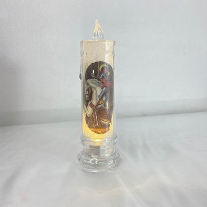 VELA ELETRÔNICA TRANSPARENTE SÃO JORGE 15CM (1 UNIDADE)