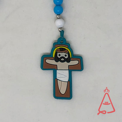 TERÇO DA CRIANÇA ANJO DA GUARDA AZUL 06MM (1 UNIDADE)