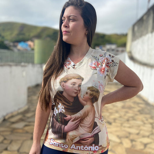 CAMISETA RELIGIOSA SANTO ANTÔNIO TAMANHO:M (1 UNIDADE)