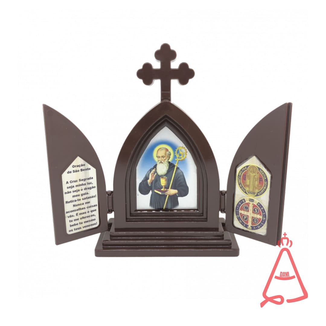 CAPELA ACRÍLICA COM PORTA SÃO BENTO 18CM (1 UNIDADE)