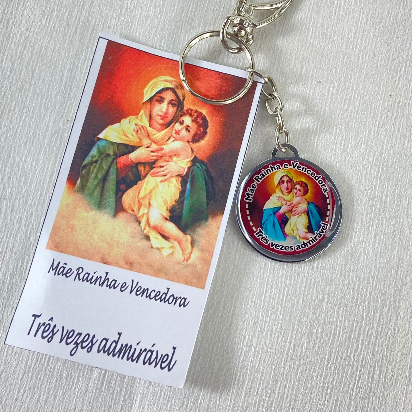 CHAVEIRO METAL DUPLA FACE COM MOSQUETE MÃE RAINHA (6 UNIDADES)