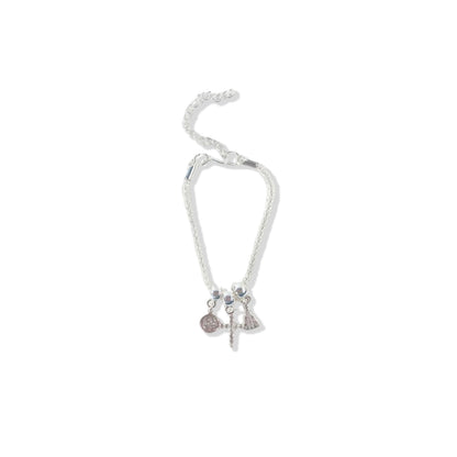 PULSEIRA NÍQUEL CRUZ COM STRASS BRANCO (6 UNIDADES)
