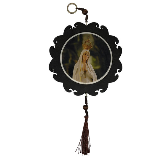 MANDALA MDF RESINADA NOSSA SENHORA DE FÁTIMA 13CM (1 UNIDADE)