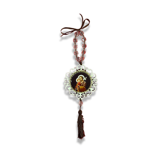 MEDALHÃO DE PORTA RESINADO COM STRASS SÃO JOSÉ (1 UNIDADE)