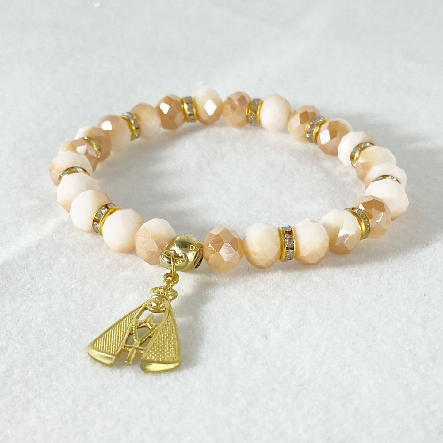 PULSEIRA CRISTAL NOSSA SENHORA APARECIDA CREME ( 3 UNIDADES)