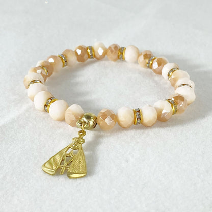 PULSEIRA CRISTAL NOSSA SENHORA APARECIDA CREME ( 3 UNIDADES)