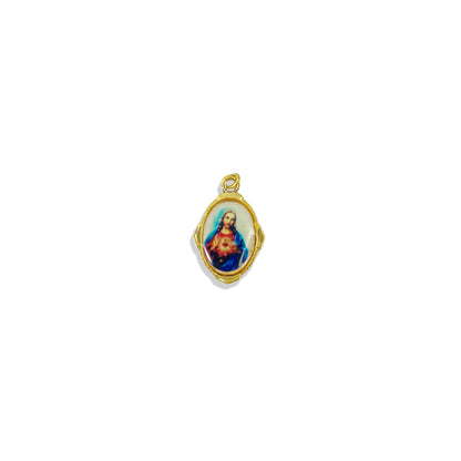 MEDALHA ALUMÍNIO SAGRADO CORAÇÃO DE JESUS E IMACULADO CORAÇÃO DE MARIA  (36 UNIDADES)