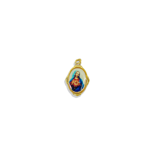 MEDALHA ALUMÍNIO SAGRADO CORAÇÃO DE JESUS E IMACULADO CORAÇÃO DE MARIA  (36 UNIDADES)