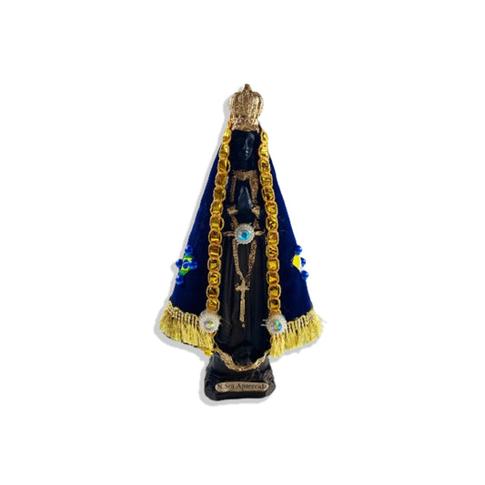IMAGEM DE GESSO NOSSA SENHORA APARECIDA COM MANTO MOD 2 17CM (1 UNIDADE)