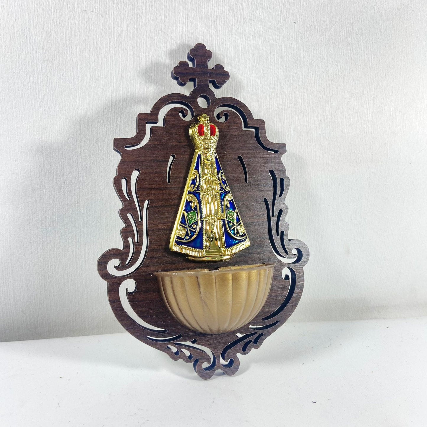 PORTA AGUA BENTA MDF NOSSA SENHORA APARECIDA EM RELEVO 18,5CM (1 UNIDADE)