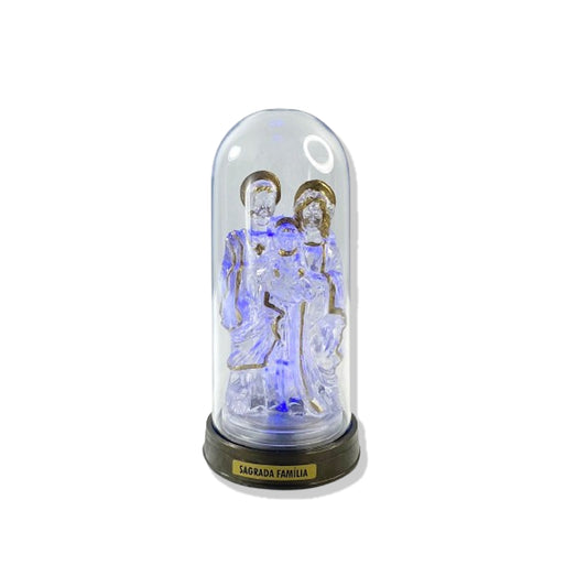 IMAGEM DE ACRÍLICO SAGRADA FAMÍLIA COM LED E REDOMA 13CM (1 UNIDADE)